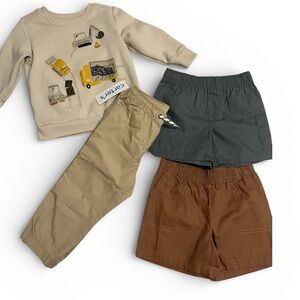 Carter’s Bundle Joggers Sweatshirt Shorts Bulk Set Toddler Baby Boy Construction